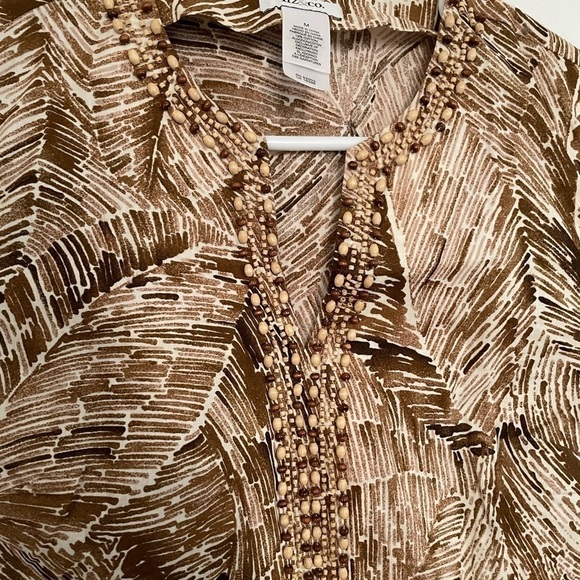 Liz & Co Beaded Brown Tank Top - Picture 3 of 6